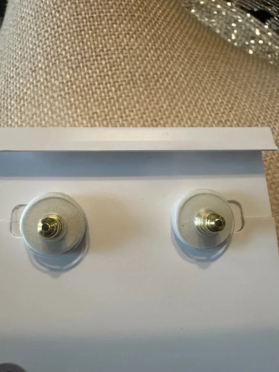 Kendra Scott Gold Bow Earrings with White Pearl Drops - Picture 3 of 3